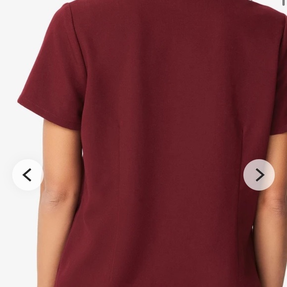 Figs Burgundy Casma Scrub top Small - Picture 3 of 5